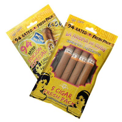 พิมพ์ตามสั่ง ซิปล็อค ซิการ์ แพ็คเกจถุง ซิการ์ กระเป๋าพลาสติกอุ่นด้วยชั้นปรับน้ํา