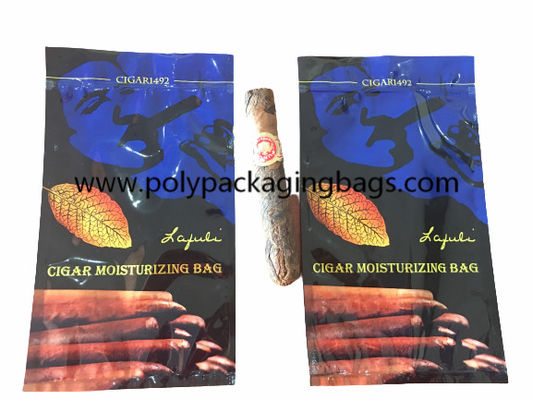 คลาสสิกซิการ์ให้ความชุ่มชื้นซิปถุงพลาสติกผสมซิการ์ Humidor พร้อมซิปล็อคด้านบน