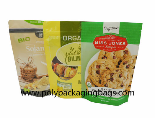 หลักฐานความชื้นยืนขึ้น 50 ไมครอนฟอยล์ถุง Ziplock สำหรับขนมขบเคี้ยว