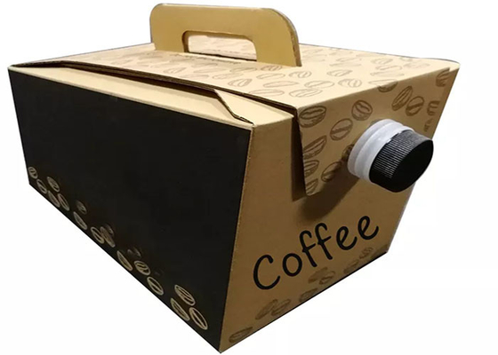 2L / 3L / 5L ถุง BIB กาแฟแบบใช้แล้วทิ้งในกล่องจ่ายพร้อมวาล์ว / หัวจุก 200 220 ไมครอน