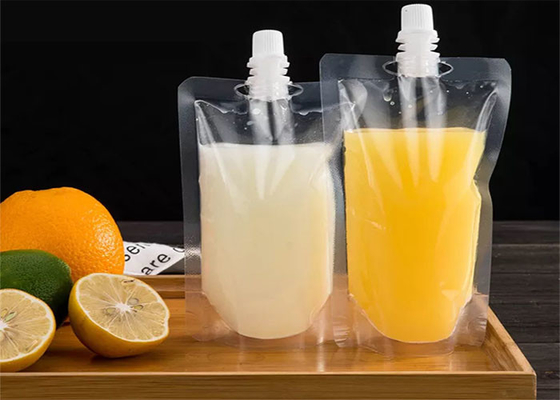 อาหารเกรด Stand Up เครื่องดื่มพลาสติก Liquid Spout Pouch สำหรับเครื่องดื่มน้ำผลไม้ไวน์