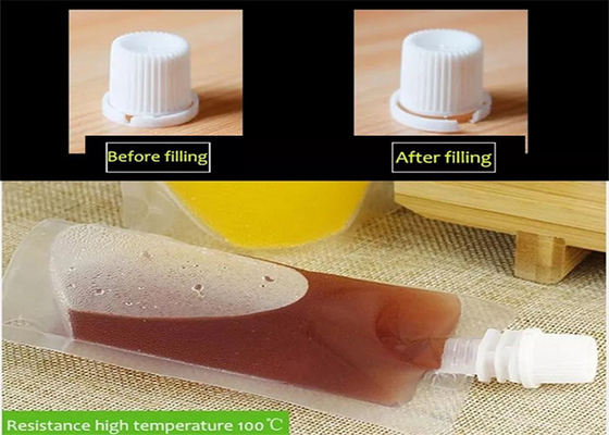 อาหารเกรด Stand Up เครื่องดื่มพลาสติก Liquid Spout Pouch สำหรับเครื่องดื่มน้ำผลไม้ไวน์