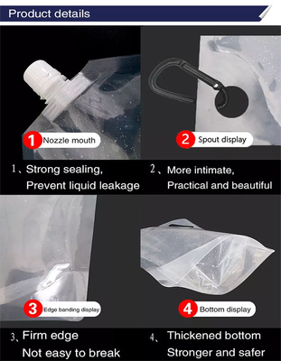 อาหารเกรด Stand Up เครื่องดื่มพลาสติก Liquid Spout Pouch สำหรับเครื่องดื่มน้ำผลไม้ไวน์