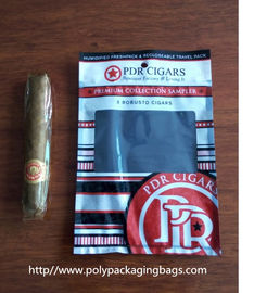 ที่กำหนดเองซิการ์แสดง Humidor กระเป๋าให้ความชุ่มชื้นถุงซิการ์ที่มีหน้าต่างโปร่งใส
