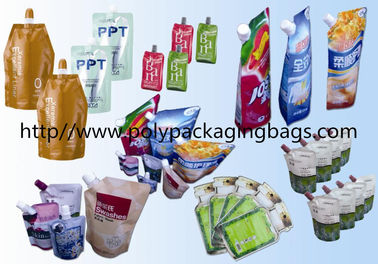 ถุงลามิเนท Spouted บรรจุภัณฑ์ถุงโพลีสำหรับนมถั่วเหลือง Stand Up Spout Pouch