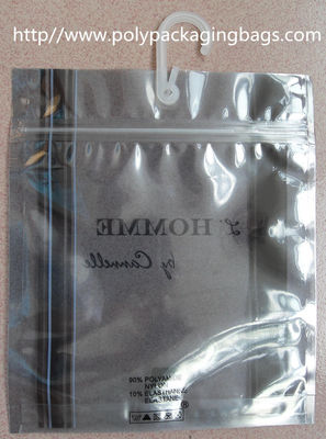 ถุงพลาสติกแบบกำหนดเอง / ถุงพลาสติกป้องกันไฟฟ้าสถิตย์พร้อมที่แขวนสำหรับชุดชั้นในเสื้อผ้า