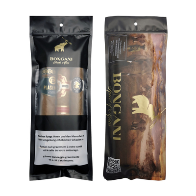 สัญลักษณ์ที่กําหนดเอง กระเป๋า Mylar พลาสติก กระเป๋าควบคุมความชื้นซีการ์ กระเป๋าควบคุมความชื้นด้วย Zip Lock กระเป๋า Humidor กระเป๋าบรรจุซาก
