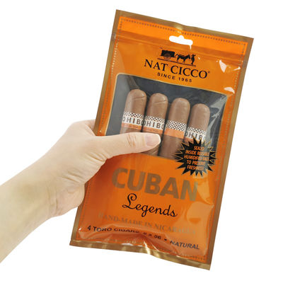 กระเป๋าใส่ซิการ์สำหรับเดินทางพิมพ์ลายแบบกำหนดเอง ใส่ซิการ์ได้ 4-6 มวน พร้อมซองพลาสติกให้ความชื้นและถุงบรรจุภัณฑ์ซิการ์