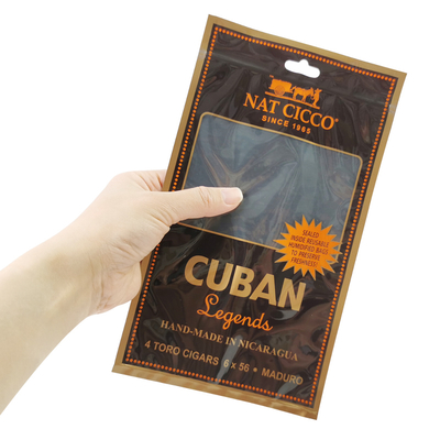 โลโก้ส่วนตัวที่กำหนดเอง Cigar Humidor Moisturizing Packaging Bag Pouch Packaging Zipper Humidifier Bags สำหรับซิการ์