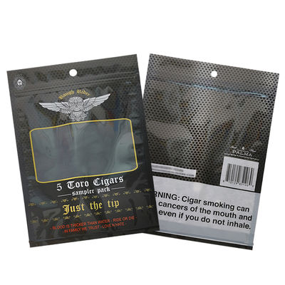 ถุงแบนกันความชื้นสั่งทำพิเศษ พิมพ์ได้ ซีลด้วยความร้อน ฟอยล์อลูมิเนียม Mylar ซีล 3 ด้าน สำหรับห่อใบยาสูบและซิการ์