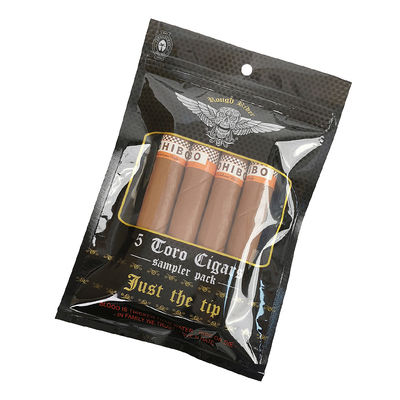 ถุงแบนกันความชื้นสั่งทำพิเศษ พิมพ์ได้ ซีลด้วยความร้อน ฟอยล์อลูมิเนียม Mylar ซีล 3 ด้าน สำหรับห่อใบยาสูบและซิการ์