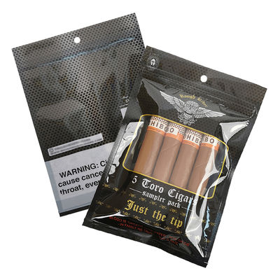 ถุงแบนกันความชื้นสั่งทำพิเศษ พิมพ์ได้ ซีลด้วยความร้อน ฟอยล์อลูมิเนียม Mylar ซีล 3 ด้าน สำหรับห่อใบยาสูบและซิการ์