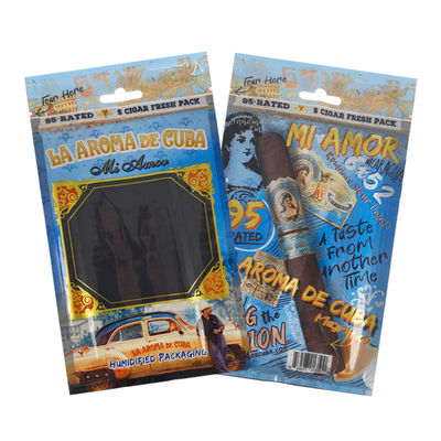 เคสเดินทางซิการ์หนังหรูหราแบบกำหนดเอง พร้อมเครื่องเพิ่มความชื้น กระเป๋าใส่ซิการ์แบบพกพาบุด้วยไม้ซีดาร์ ถุงควบคุมความชื้นแบบซิปล็อค