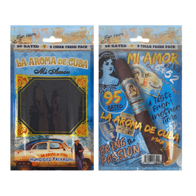 เคสเดินทางซิการ์หนังหรูหราแบบกำหนดเอง พร้อมเครื่องเพิ่มความชื้น กระเป๋าใส่ซิการ์แบบพกพาบุด้วยไม้ซีดาร์ ถุงควบคุมความชื้นแบบซิปล็อค