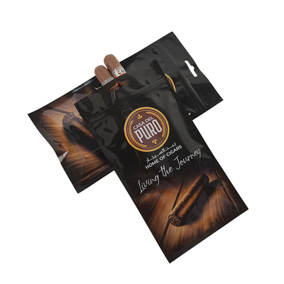 กระเป๋าบรรจุซีการ์พลาสติกที่พิมพ์เอง Zip Lock Packaging Bag With Zipper