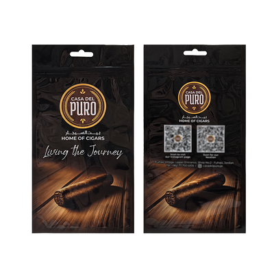 กระเป๋าบรรจุซีการ์พลาสติกที่พิมพ์เอง Zip Lock Packaging Bag With Zipper