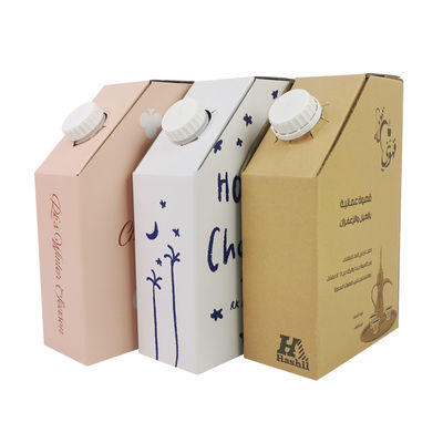 กระเป๋า BIB พลาสติกในกล่อง 1L กล่องกาแฟร้อน