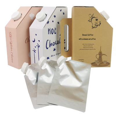 กระเป๋า BIB พลาสติกในกล่อง 1L กล่องกาแฟร้อน