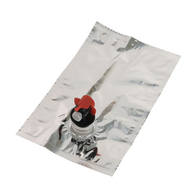 1L-10L กระเป๋าสะพายเครื่องดื่ม Aseptic Bib Filler Capper ในกล่อง ปิดความร้อน กระเป๋าสะพายไวน์และน้ําสุกอลูมิเนียมที่มีกระปุก Vitop สําหรับน้ําแร่