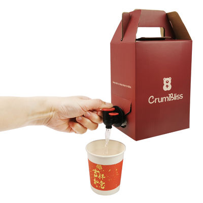 1L-10L กระเป๋าสะพายเครื่องดื่ม Aseptic Bib Filler Capper ในกล่อง ปิดความร้อน กระเป๋าสะพายไวน์และน้ําสุกอลูมิเนียมที่มีกระปุก Vitop สําหรับน้ําแร่