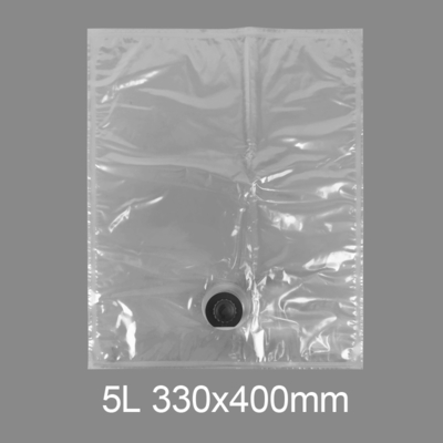 Custom Transparent BiB 5l Plastic Tap Bag Drinking Water Wine Juice Bag in Box Dispenser With Butterfly Valve Vitop
