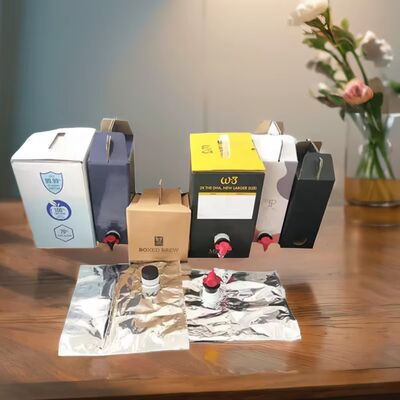 กระเป๋าพื้นผิวที่มีเนื้อเยื่อในกล่อง ถังพลาสติกที่มีสปาย เหมาะสําหรับการใช้งานบรรจุของเหลวประเภทอาหาร