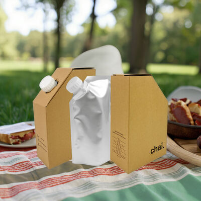 ISO SGS Certified Bag In Box การพิมพ์ตามความต้องการ สี่เหลี่ยมสี่เหลี่ยม Packaging การนําเสนอและแก้ไขการเก็บของของเหลวที่ปลอดภัย