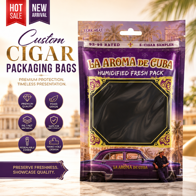 Lightweight And Compact cigar packaging bag Holds 5 to 20 Cigars Durable Portable Storage Solution for Tobacco Products