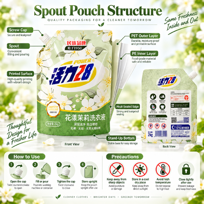 Stand Up Pouch With Spout Liquid Packaging Flexible Packaging Solution For Food And Beverage Industry