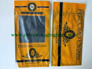Zip Lock Hemp Humidified Tobacco Packaging Pouch กระเป๋าเดินทางพลาสติกห่อซิการ์ถุงบรรจุภัณฑ์ที่มีรูและ Window