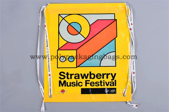 40L 0.05mm PE Drawstring Backpack สำหรับถุงพลาสติก Drawstring เสื้อผ้า
