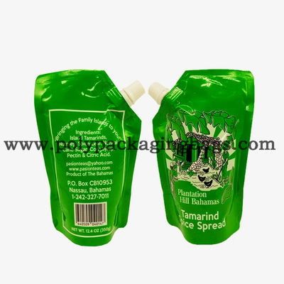 บรรจุของเหลว 120 ไมครอน VMPET Stand Up Pouch พร้อมถุงหัดดื่ม / Spouted Pouch
