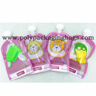 การพิมพ์กราเวียร์ป้องกันการรั่ว 200mic Stand Up Pouch พร้อมถุงหัดดื่ม / Spouted Pouch