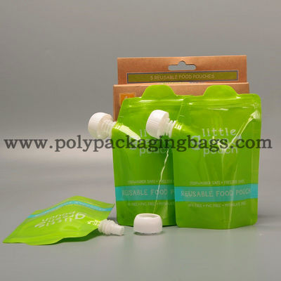 ปิดผนึกได้ 150ml 200ml 100mic Stand Up Spout Pouch พร้อมฝาปิดสำหรับน้ำผลไม้