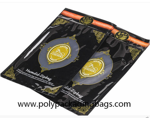 ซีลสามด้าน 0.09 มม. ถุงซิการ์ Ziplock ผนึกยาสูบ Humidor Bag