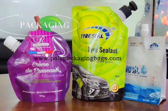 บรรจุของเหลว 120 ไมครอน VMPET Stand Up Pouch พร้อมถุงหัดดื่ม / Spouted Pouch