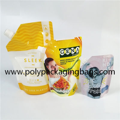 0.18 มม. อลูมิเนียมฟอยล์ Spouted Pouches ถุงบรรจุภัณฑ์พร้อมพวยสำหรับเครื่องดื่ม