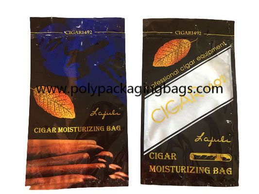 คลาสสิกซิการ์ให้ความชุ่มชื้นซิปถุงพลาสติกผสมซิการ์ Humidor พร้อมซิปล็อคด้านบน