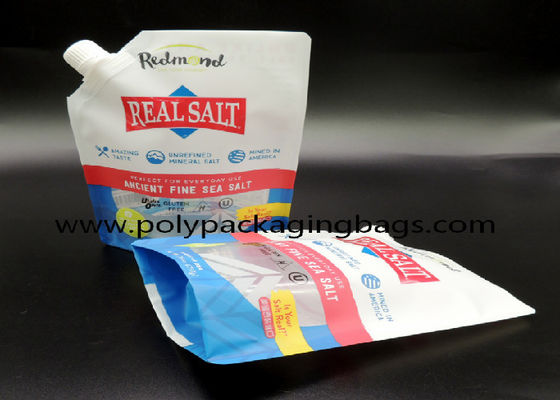 BPA Free อลูมิเนียมฟอยล์ 100mic Spouted Pouches สำหรับวางมะเขือเทศ Stand Up Spout Pouch Bags