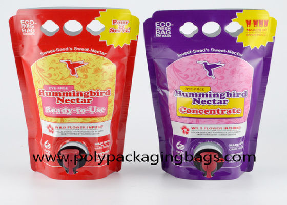 ก้นคู่ 1.5L 3L 5L อลูมิเนียมฟอยล์ Spouted Pouches ถุงบรรจุภัณฑ์พร้อมหัวจุก