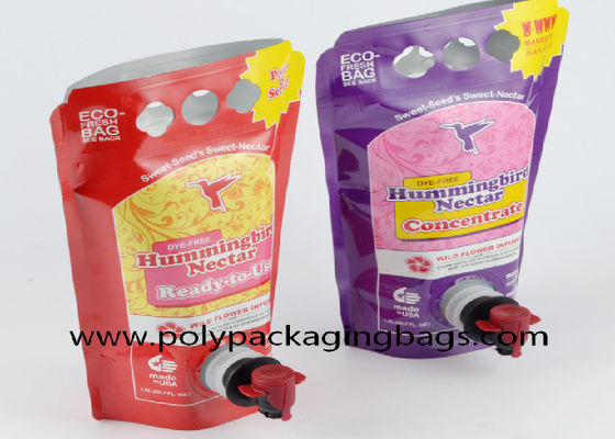 ก้นคู่ 1.5L 3L 5L อลูมิเนียมฟอยล์ Spouted Pouches ถุงบรรจุภัณฑ์พร้อมหัวจุก
