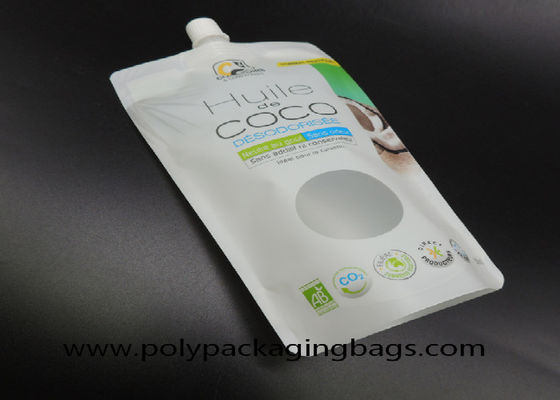 16oz 500ml กะทิบรรจุภัณฑ์ถุงหัวฉีดดูดตนเองยืนขึ้นถุงด้วยพวย