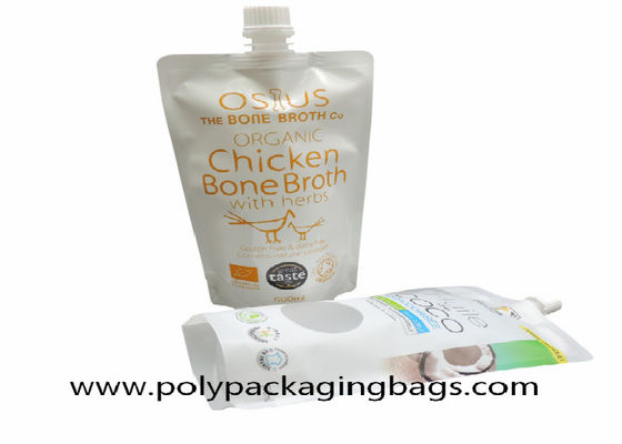 16oz 500ml กะทิบรรจุภัณฑ์ถุงหัวฉีดดูดตนเองยืนขึ้นถุงด้วยพวย