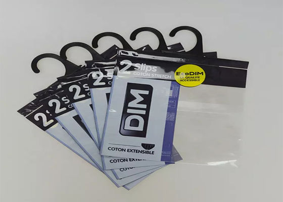 ถุงใส่เสื้อผ้าพลาสติกรีไซเคิล, ถุงโพลี OPP PE พร้อมตะขอ