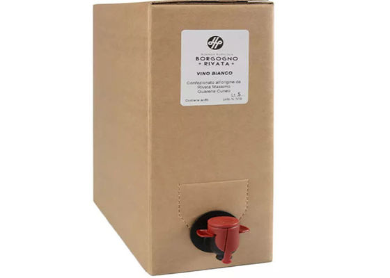 บรรจุภัณฑ์พลาสติกถุงปลอดเชื้อ BIB ในกล่อง 20 ลิตรสำหรับเครื่องดื่มไวน์