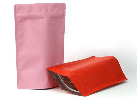 Frosted Matte Black Tea อลูมิเนียม Zip Lock Pouches Doypack Mylar Storage For Food
