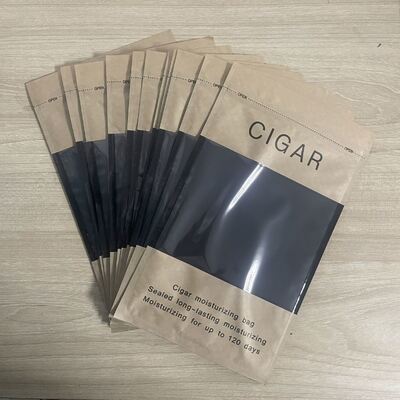 ถุงซิปล็อคสำหรับซิการ์ ดีไซน์น้ำหนักเบาและกะทัดรัด โครงสร้างวัสดุ MOPP VMPET PE เพื่อการปกป้องซิการ์