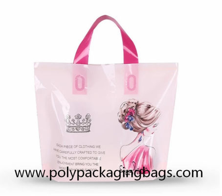 ถุงช้อปปิ้งพลาสติก 100 ไมครอนพร้อมหูหิ้วแบบนุ่ม