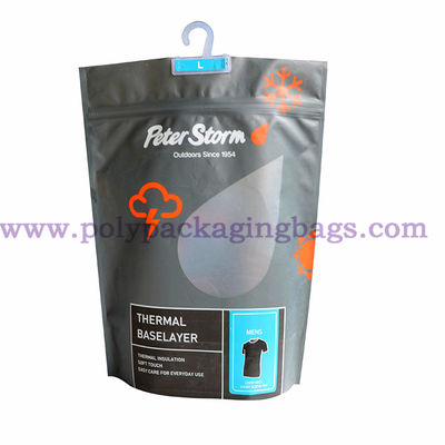 ถุงบรรจุซิปพลาสติกขนาด 200 ไมครอนพร้อมเป้าเสื้อกางเกงด้านล่าง